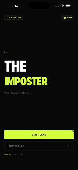El Impostor start screen